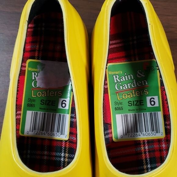 NEW Mid West Rain & Garden Loafers Yellow Rubber Waterproof Booties 6 - Picture 6 of 7